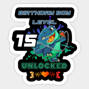 Birthday Boy Level 15 Unlocked Sticker